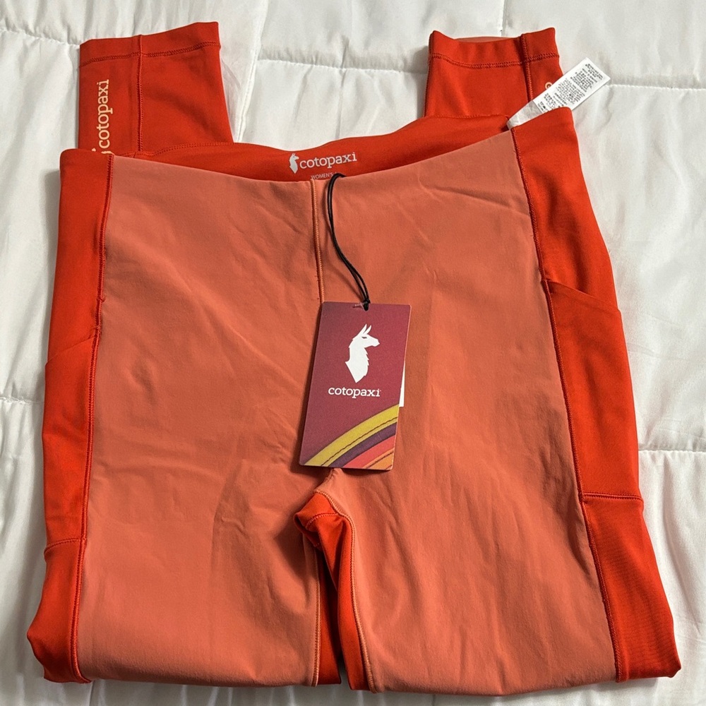 cotopaxi Two-Tone Orange Women's Performance Leggings